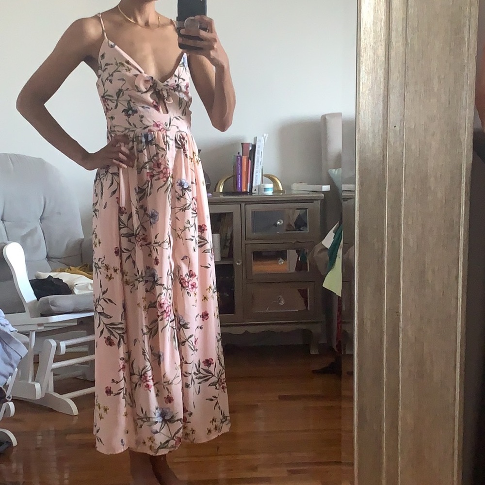 Floral dresses worn twice .